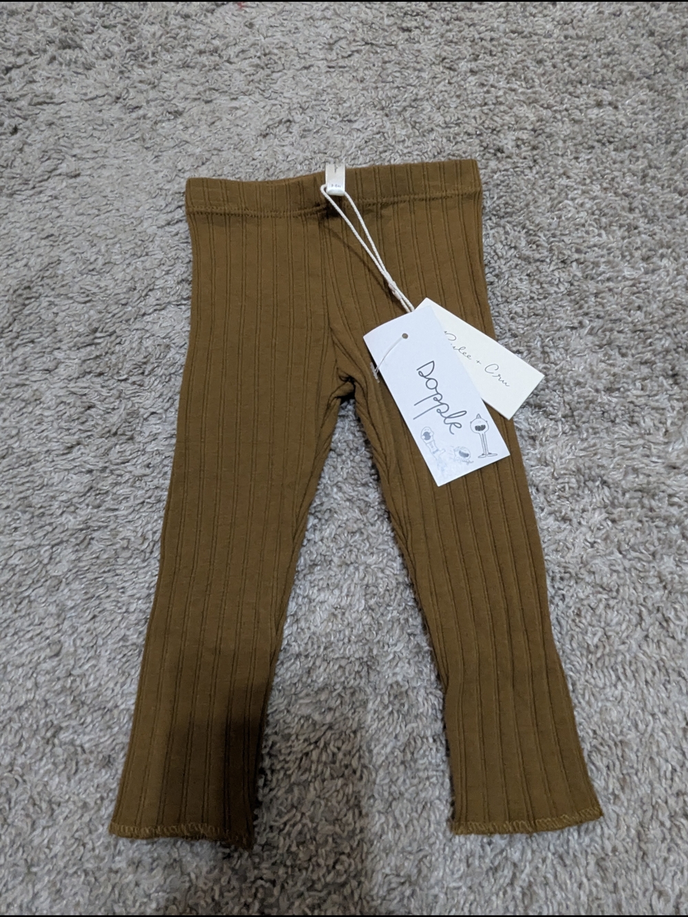 Rylee + Cru Ribbed Tan Leggings for Kids